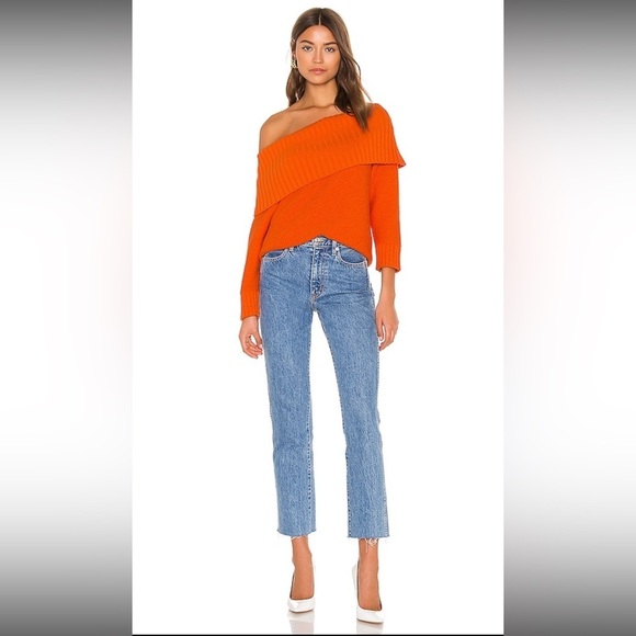 alice + olivia Bonnie sweater in monarch orange size small NWT - Picture 1 of 6